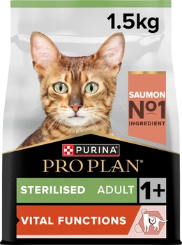 Сухий корм для дорослих стерилізованих котів Purina Pro Plan Sterilised Adult 1 + Vital Functions з лососем 1.5 кг (7613036517362)