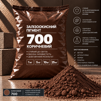 Пигмент железоокисный Tricolor коричневый 700/P.BROWN-6, 25 кг.