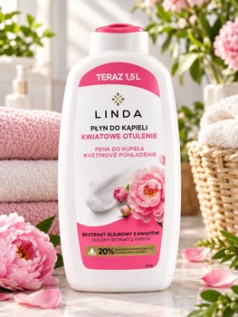 Гель-піна для душу Linda Kwiatowe Otulenie «Квіткові обійми», 1.5 л