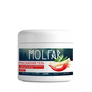 Массажный гель Мольфар Джерелия с экстрактом красного перца и хрена Molfar Double Effect Jerelia 500 мл