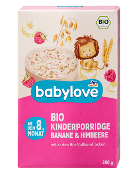 Дитяча вівсяна каша банан-малина Babylove, 200 г