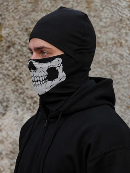 Чоловіча Гірськолижна Бавовняна Балаклава Without Extreme З Принтом Череп Black