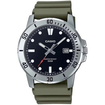 Чоловічий годинник Casio MTP-VD01-3E чорний циферблат