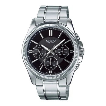 Чоловічий годинник Casio MTP-1375D-1A чорний циферблат