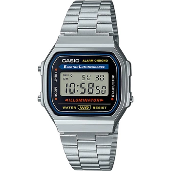 Наручний електронний годинник Casio A168WA-1W сріблястий