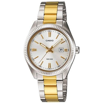 Жіночий годинник Casio LTP-1302SG-7A сріблястий циферблат