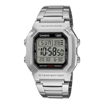 Чоловічий електронний годинник Casio W-800HD-1A сріблястий