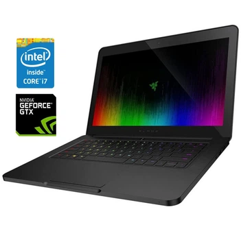 Игровой ноутбук Б-класс Razer Blade 14 RZ09-0195 / 14" (1920x1080) IPS / Intel Core i7-7700HQ (4 (8) ядра по 2.8 - 3.8 GHz) / 16 GB DDR4 / 256 GB SSD NVMe / nVidia GeForce GTX 1060, 6 GB GDDR5, 192-bit / WebCam б/у