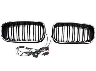 Ноздри решетка радиатора M-Look LED чёрный глянец для BMW X6 F16 2014-2019 гг