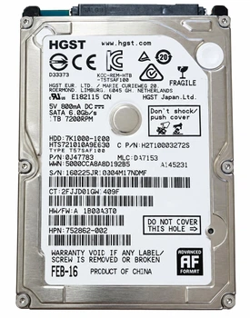 HDD диск 2.5 1TB Hitachi HTS721010a9e63 7200 32mb s_n ndmf б/у