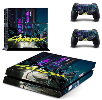 Комплект виниловых наклеек для PlayStation 4 FAT (PS4) в стиле Cyberpunk 2077