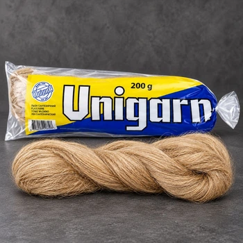 Волокна льняные Unigarn (лен) для сантех. соединений (200 г - косичка в упаковке) Unipak