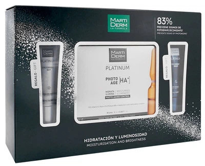 Набір по догляду за обличчям Martiderm Platinum Photo Age Денний крем для шкіри навколо очей 10 мл + Нічний крем для шкіри навколо очей 10 мл + Ампули 30 шт х 2 мл (8436589054028)