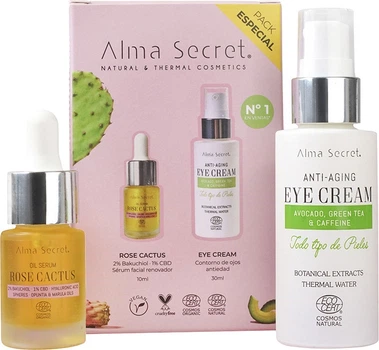 Zestaw do pielęgnacji twarzy Alma Secret Krem pod oczy z awokado 30 ml + Serum do twarzy Rose Cactus olejkowe 10 ml (8436568713830)