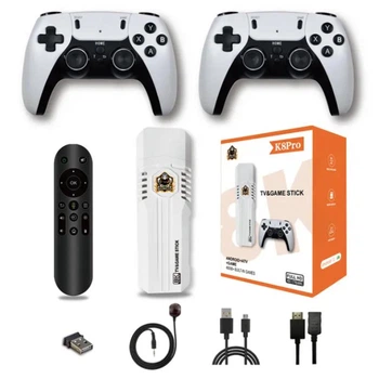 ТБ-бокс ігрова СМАРТ приставка K8Pro Game Stick CPU H313 2/16 MicroSD 64G 40000 ігор джойстики