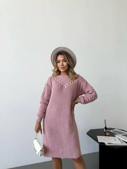 Сукня міді вільного крою RITA, колір Темна пудра розмір One Size