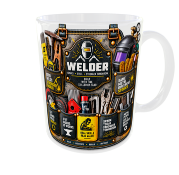 Кружка с принтом WELDER Сварщик 330 мл белая ручка