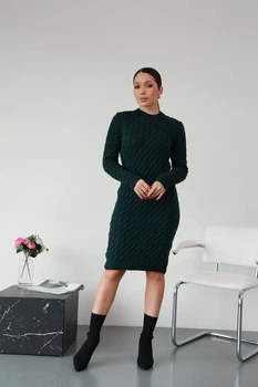 Жіноча вʼязана сукня CHERRY, колір Смарагд розмір One Size