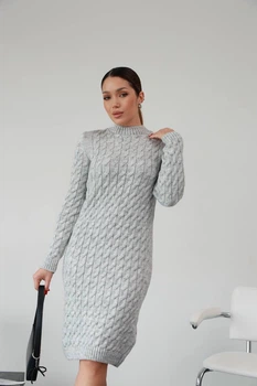 Жіноча вʼязана сукня CHERRY, колір Сірий розмір One Size
