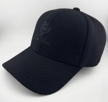 Бейсболка Тракер утеплена вовна на флісі з вишитим написом Loro Piana чорна L/XL (60-61 см)
