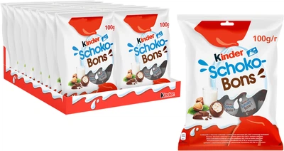Упаковка цукерок Kinder Шоко-Бонс з молочного шоколаду 100 г х 16 шт (4008400284606)