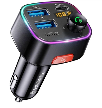 Автомобильный FM-трансмиттер SYNCWIRE SW-XC725 Bluetooth, USB-C 36W + USB-A 12W, 48W