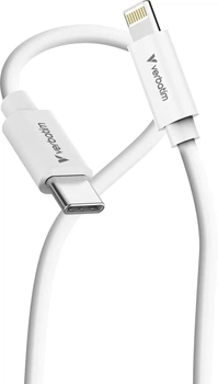Zestaw kabli Verbatim USB Type-C - Lightning M/M 1 m x 2 szt White/Black (023942323921)