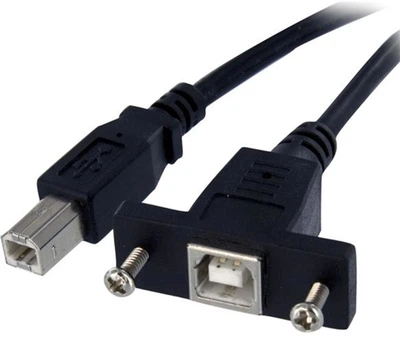 Kabel StarTech Panel Mount USB Type B - Type B F/M 0.91 m Black (USBPNLBFBM3)