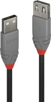 Kabel Lindy Anthra USB Type A - Type A M/F 2 m Black (4002888367035)