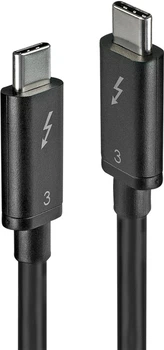 Кабель Lindy Thunderbolt 3 USB Type-C - Type-C M/M 0.5 m Black (4002888415552)