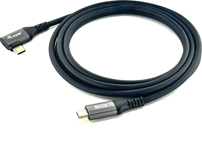 Кабель Equip USB Type-C - Type-C Right Angled M/M 3 m Black (4015867231098)