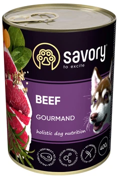 Вологий корм для дорослих собак Savory з яловичиною 400 г (30433) (4820232630433)