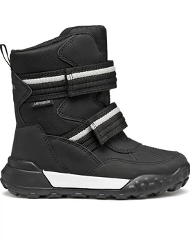 Детские зимние ботинки Geox Trekkyup Amphibiox, сапоги 25 р чёрный/белый