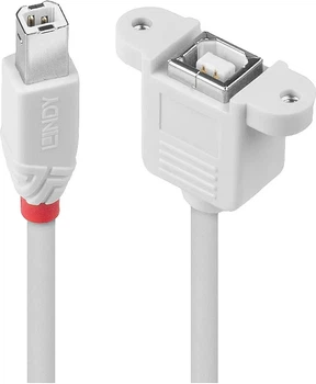 Kabel Lindy USB Type B - Type B M/F 1 m Grey (4002888318013)