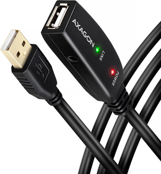 Kabel Axagon USB-A - USB-A 2.0 15 m Black (8595247902344)