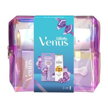 Подарунковий набір: Станок для гоління жіночий Venus ComfortGlide Breeze з 2 змінними картриджами + Шампунь Pantene Pro-V 250 мл