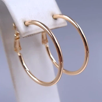 Сережки-кільця Xuping позолота 18к. Діаметр 4,5 см. Ширина 2 мм.