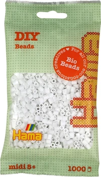 Zestaw bio-koralików do prasowania Hama Midi Białe 1000 szt. 190-001 (0028178900014)