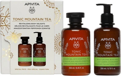 Набір косметики для догляду за тілом Apivita Tonic Montain Tea Гель для душу 250 мл + Молочко для тіла 200 мл (5201279103552)