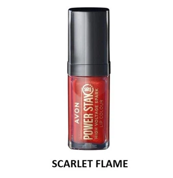Рідка губна помада Avon СуперСтійкість з дрібними блискітками Power Stay High Voltage Spark Lip Colour Червоне полум'я Scarlet Flame 7 мл