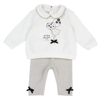 Костюм Chicco Agata: свитшот и брюки, цвет белый, размер 80 (263.02460.061)