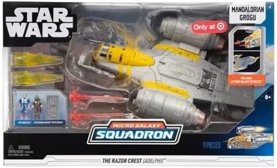 Космічний Корабель 20 см з Мандалорцем та Грогу Star Wars Micro Galaxy Squadron Razor Crest Jazwares J0567