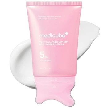Крем для шиї MEDICUBE PDRN Collagen Gua Sha Neck Wrinkle Cream 90 г — для пружності та догляду за зморшками