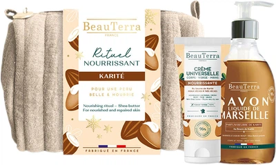 Набір BeauTerra Rituel Nourrissant Косметичка + Рідке мило 200 мл + Крем для тіла 100 мл (3770008167940)