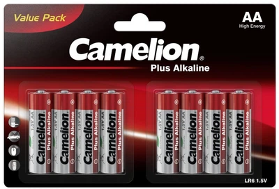 Батарейка Camelion Plus Alkaline AA/LR6 BP8 8 шт (11044806) (4260216451096)