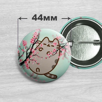 Значок кіт Пушин / Pusheen the cat. №29. 44мм
