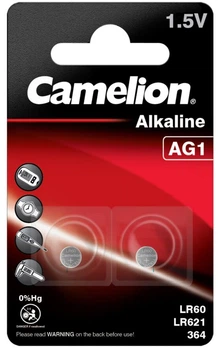 Bateria Camelion Alkaline AG1 / LR60 Button cell BP2 2 szt (12050201) (4260216454783)