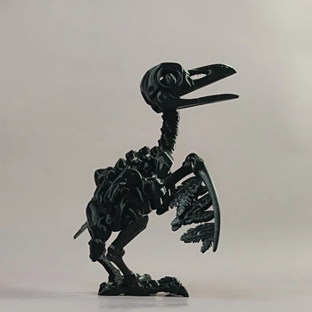 Рухома фігурка скелета ворона чорна PLA-пластик 16×13×12 см