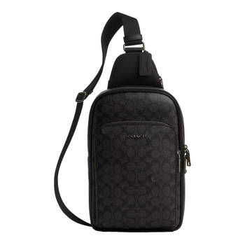 Сумка мужская Coach Ethan Pack In Signature Canvas Gunmetal/Black/Black