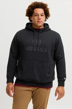 Худі Frederiksberg Monogram з принтом Jack&Jones чорний 4XL (200518-black-13591)